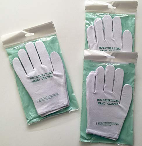 3 pairs/set Moisturizing Hand Gloves, Premium Natural Therapy Gloves For Dry Hands, 94% Cotton / 6% Spandex (Set of 3 Pairs)