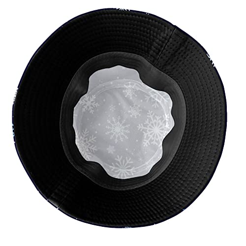 Yarzvjm Z-515234740 Christmas Snowflakes Bucket Hat For Women Men Winter Holiday Xmas Design Travel Hiking Hats Fisherman Cap Packable Beach Sun Hat Adults/Teens thumb #4