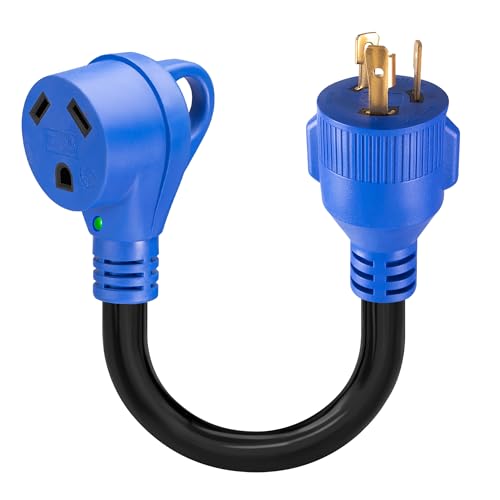 FROSTYRIDER 3 Prong 30 Amp RV Generator Adapter Cord,NEMA L5-30P to TT-30R Electrical Adapter...