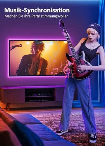 Nixtrve LED TV Hintergrundbeleuchtung, TV LED Strip 3M USB Bluetooth LED Streifen für 40-50 Zoll Fernseher und PC, RGB LED Streifen APP Control Musik Sync LED Beleuchtung für Deko