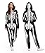 Tipsy Elves Women's Skeleton Halloween Costume - Skeleton Jumpsuit Onesie: Small Black
