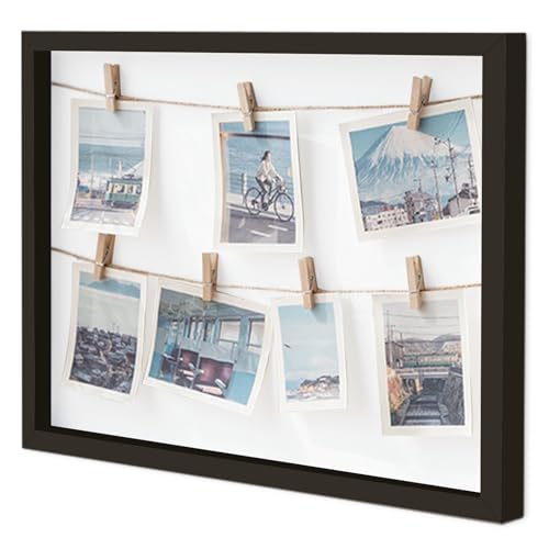 Gwezmxs Bilderrahmen Collage mit Klammern und Leine für Mehrere Fotos...