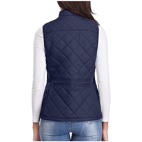 Puffer Vest Women Cropped Zip Up Stand Collar Sleeveless Jacket Solid Casual Comfy Padded Gilet With Pockets Winter Fall4