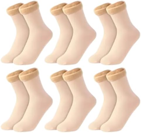 Kit 6 Pares Meias Térmica Flanelada Fleece Forrada Grossa Inverno...