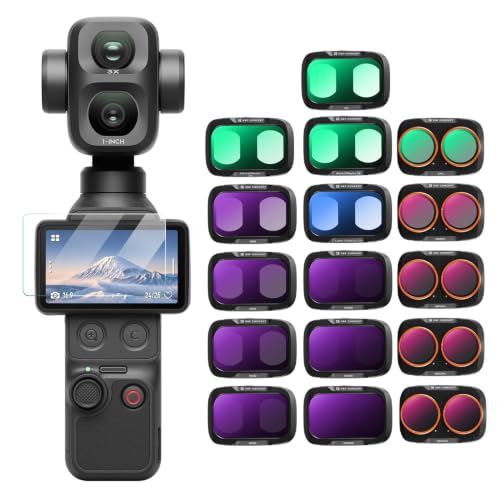 Osmo Pocket 4P/Xtra Muse2 Pro ile Uyumlu 16'lı Paket Filtre, Snap-fit Montajlı Filtre, Optik Cam, Ultra İnce, Vlog ve Çekim için İstiflenebilir, FD172