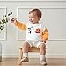 FYBITBO Toddler Boys Halloween Outfit Baby Sweatshirt Romper Pumpkin Long Sleeve Bubble Bodysuit Cute Fall Winter Clothes (Orange, 4-5T)