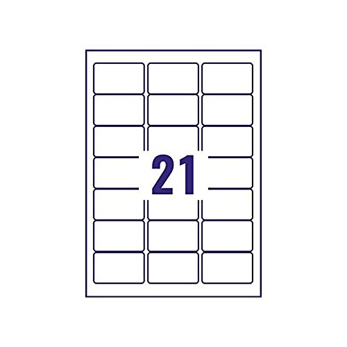 AVERY ZWECKFORM Lot de 5 Boites de 420 etiquettes laser inalterables blanches 63,5x38,1 L7060-20