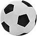 Jilibaba - Cuscino per palla da calcio, in morbido peluche, ideale come regalo per bambini, 20,3 x 20,3 x 20,3 x 20,3 cm, colore: nero