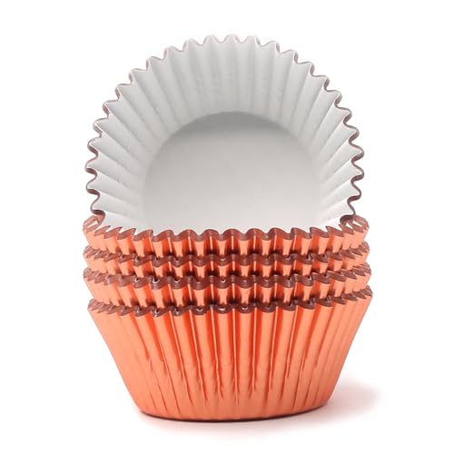 Image of Standard Champagne Gold Foil Cupcake Liners Muffin Baking Cups for Party and More, 100-Count