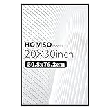 Homso 20x30 Black Aluminum Picture Frame, Thin Metal Poster Frame with Crystal Acrylic for Wall Disp