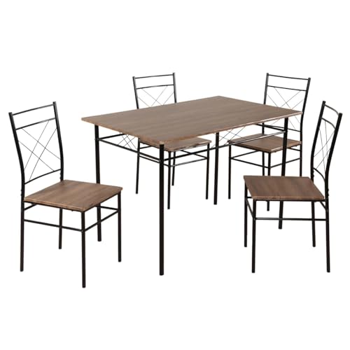 Opiniones de Comedores en Venta los preferidos por los clientes. 44 Kingshouse | Comedor con 4 Sillas – Mesa de Madera MDF para 4 Personas – Estructura metálica – Moderna – Juego de Mesa + 4 Sillas – Muebles, Cocina, Restaurante y...