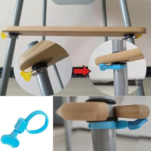 Highchair Foot Rest Accessories, 2 Set Universal Non-Slip Elastic Retainer Highchair Footrest Accessories, Footrest Compatible with IKEA Antilop High Chair (Metallic)
