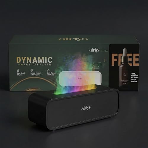 Image of Smart Aroma Diffuser with Free 15ml Oil Ultrasonic Essential Oil Diffuser with Music Reactive RGB LED Lights, Remote Control, Timer, Ultra Quiet Humidifier for Home Office Bedroom