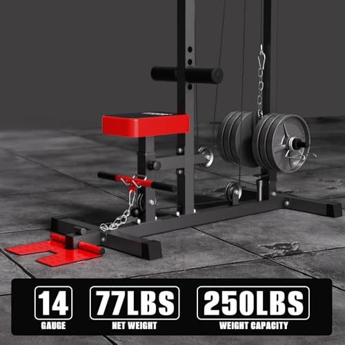 Image of VANSWE LAT Pull Down Machine Low Row Cable PullDown Machine with AB Crunch Harness and Removable Flip-up Foot Plate