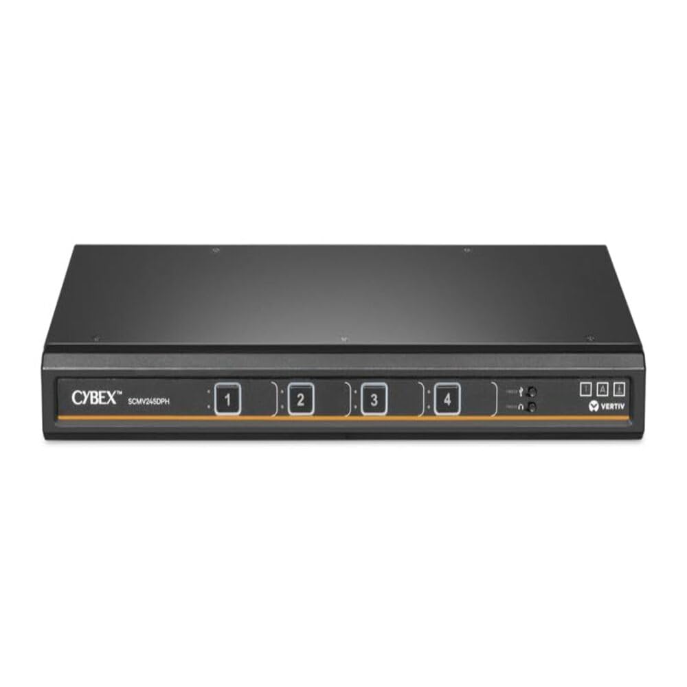 Vertiv Avocent Cybex SC800 Secure Desktop KVM Switch, Single Head Monitor, 4 Port, Universal DisplayPort, USB-C, Common Access Card (CAC), NIAP Version 4.0 Certified, TAA Compliant (SC845DPHC-400)