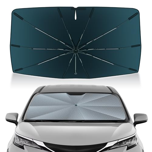 Image of Autorder Windshield Sun Shade Umbrella for 2021-2026 Toyota Sienna Accessories,Upgraded Ice Crystal Material,Easy Setup Umbrella Sunshade for Car Windshield,100% Sun Blocking