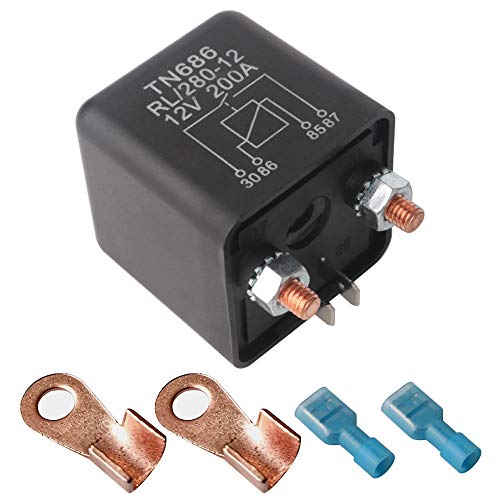 Gebildet Autorelais voor Auto Vrachtauto Motor Car Starter-12V DC 200 Amp Split Charge Relay-Schakelaar met 2 Pin Voetafdruk+2pcs Terminal