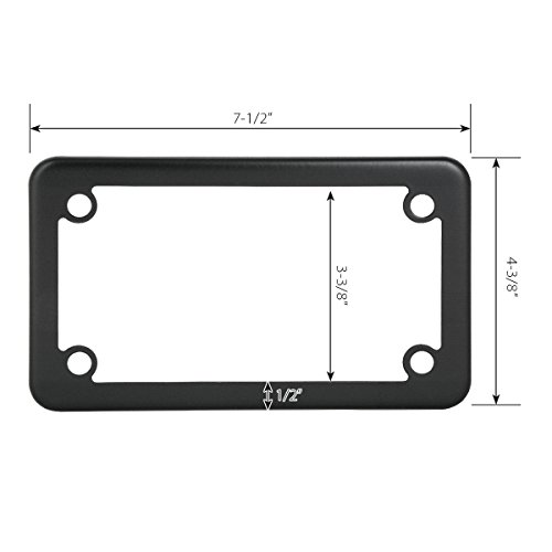 Gg Grand General 60394 Matte Black Powder Coated Motorcycle Plain License Plate Frame #TOP3