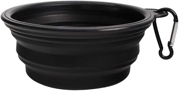 Amazon Thain 犬 水飲み 携帯用 散歩用 折りたたみ式 ペット給水器 容量350ml シリコン製 コンパクト 水やり用品 持ち運び便利 ペットボウル カラビナ 付き 給水器 給餌器 旅行用 黒 Thain 水入れ ウォーターボトル 通販