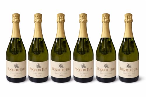Pack 6 Botellas Cava Brut Nature Roger de Flor – Espumoso Seco Premium – Ideal para Celebraciones – 75 cl x 6 -MYSECRETWINE-