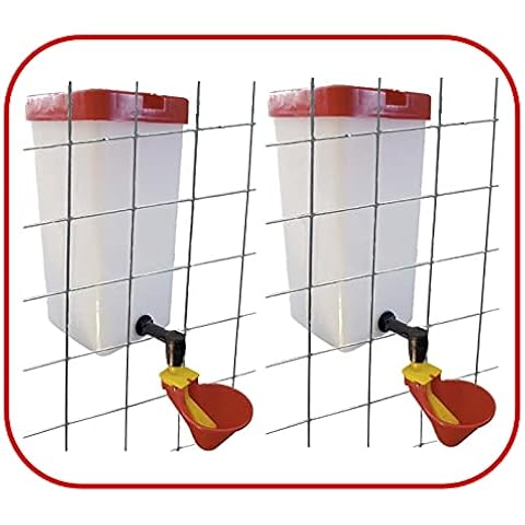 Cockodoodles 2 X 1 LT Chicken Drinkers with Cup, 2 brackets & Fittings Cover