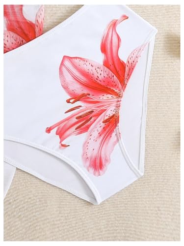 Image of SHENHE Girl's 3 Piece Swimsuits Cute Halter Triangle Bikini Bathing Suit with Beach Cover Up