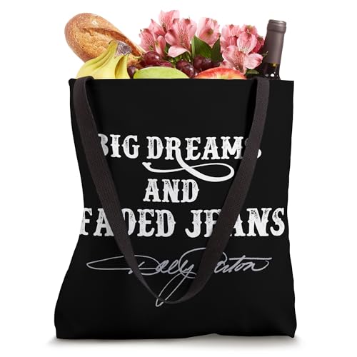 Bolso tipo tote Big Dreams and Faded Jeans con diseño de Dolly Parton miniatura 4