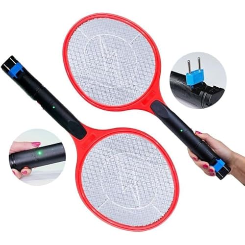 Raquete Elétrica Mata Mosca e Mosquito Insetos Recarregável Bivolt Protege Você e Sua Família ®Hallu