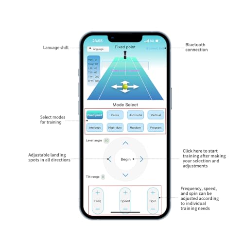 image for Generic HT8088A Tennis Ball machine for Practice (28 Points), Automati