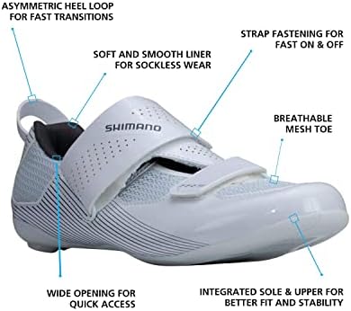 SHIMANO SH-TR501 Specialist Short Course Tênis de Triatlo, Branco