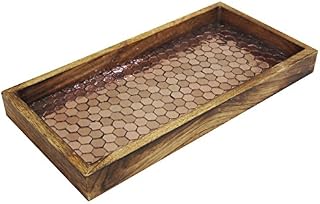 NuSteel Mosaic Tray for Luxurious Bath countertop, Holder for Guest Hand Towel, Watch