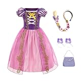 CQDY Girls Princess Costume Dress Toddler Kids Rapunzel Fancy Dress Up for Halloween Christmas with Accessories
