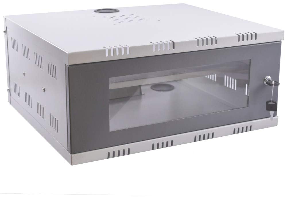 Planet CCTV/DVR Rack/NVR Cabinet Box/Network Rack/Server Rack/CCTV Camera Box with KeyLock/DVR Box for cctvwith Power Socket/3U/Metal Transparent Glass Door Cabinet Box - (Off White & Gray)