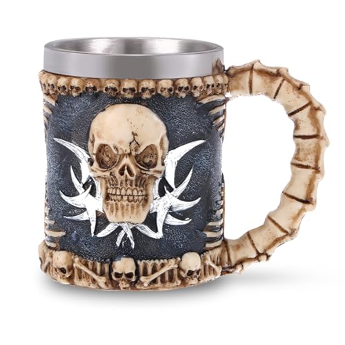 La mejor selección de Jarras de cerveza los preferidos por los clientes. 42 AHILAX Taza de Cerveza Medieval Acero Inoxidable, Jarra Cerveza Grande 15Oz Tarros Cervecero de Doble Capa con Asa, Vaso Térmico para Agua y Bebida, Mug con Calavera Vikinga para...