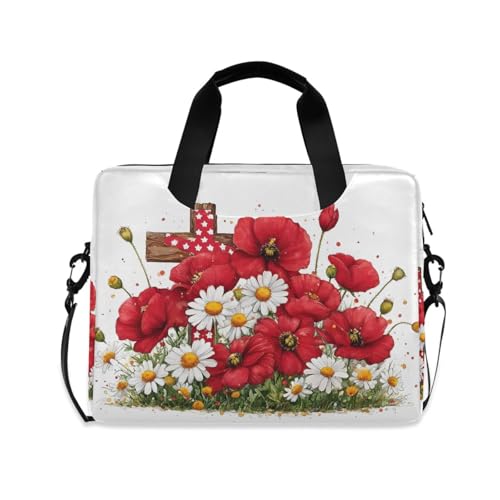 Maletín para portátil con estampado floral y múltiples bolsillos miniatura 1