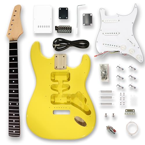 DIY Electric Guitar Kits okoume Body maple neck & composite ebony fingerboard Black product thumbnail 14