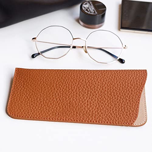 Image of K Luxury Women's Eyeglass Case Leather Soft Holder Pocket Cases Slim Travel Pouch for Sunglasses Eyeglasses Readers