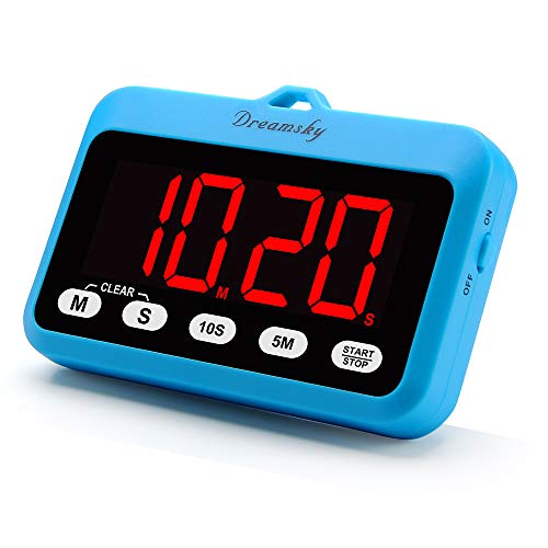 DreamSky Digital Kitchen Timer with Large Red Digit Display, Count Up/Down Timer