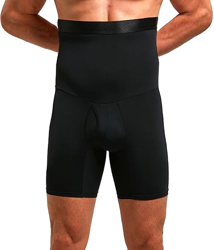 Alvago ALSS04 Men Tummy Control Shorts Hight Waist Slimming Body Shaper Leg Underwear Anti-Curling Shapewear Boxer Briefs cover