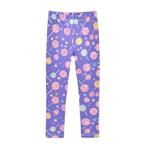 Lollipops Girls' Leggings Toddler Doodles Stars Kids Yoga Pants Dance Active Tights 4T