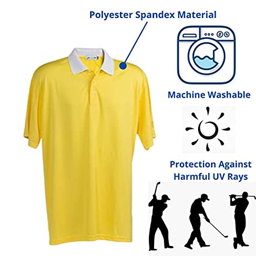 Men’s Short Sleeve, Comfortable, Wicking Breathable Sport Polo Shirt for Men's with Free Golf Hat2