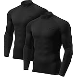 [テスラ] スポーツインナー ハイネック メンズ 裏起毛 2枚 [吸湿速乾・軽量保温・伸縮性] 長袖 コンプレッションウェア コンプレッション コールドギア 上 アンダーシャツ ヒートテック インナー シャツ ランニングウェア スポーツ tシャツ 保温インナー YUT22-JPB_2XL