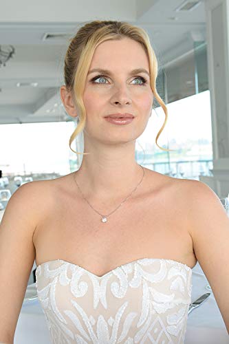 Mariell Cubic Zirconia Crystal Pendant Necklace for Women, 2 Carat Round CZ, Mother's Day Jewelry3