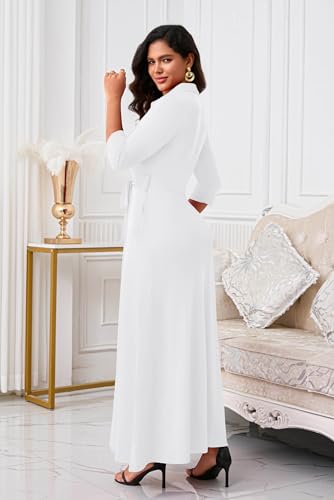 Image of Runwind Women Church Maxi Dresses 3 /4 Sleeve Button Down Print Casual Office Dress African