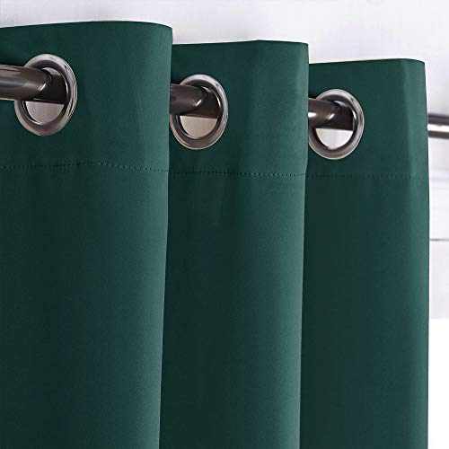 Image of NICETOWN Noise Reducing Room Dividers Curtains Screens Partitions, Full-Length Grommet Top Room Screen Divider Curtain Panel for Space Solution (Hunter Green, Single Pack, 15ft Wide x 8ft Long)