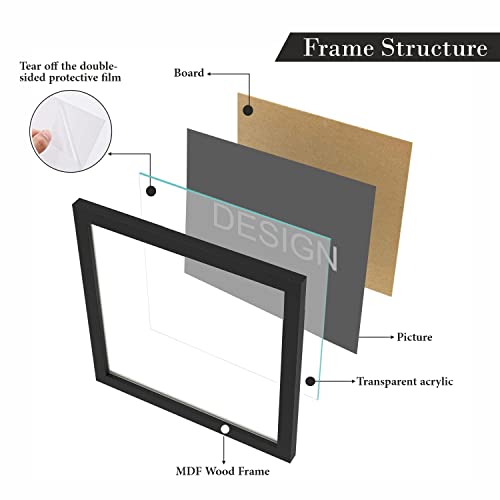 Upgrade Your Office Decor with PAPER PLANE DESIGN Framed Posters - Set of 8 (10x10") - Perfect Wall Accent (A)