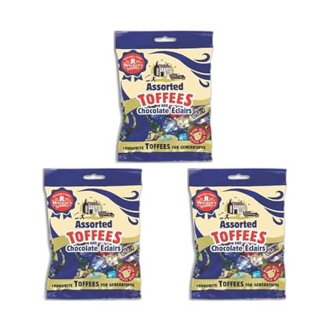 Walkers' Nonsuch Assorted Toffees & Chocolate Éclairs | Contains English Creamy, Milk & Dark Chocolate Covered, Banana Split & Milk Toffees | Traditional British Candy | 5.29 Oz (Pack of 3) Cover