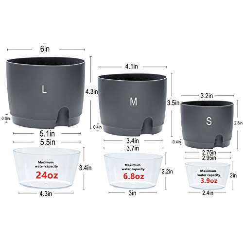 64132-Inch-Self-Watering-Planter-Pots-5-Pack-African-Violet-Pots-for-Indoor-Outdoor-Windowsill-Gardens-Self-Aerating-High-Drainage-Deep-ReservoirGray 64132-Inch-Self-Watering-Planter-Pots-5-Pack-African-Violet-Pots-for-Indoor-Outdoor-Windowsill-Gardens-Self-Aerating-High-Drainage-Deep-ReservoirGray