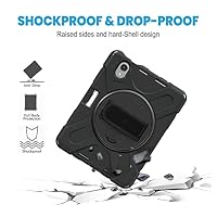 Gerutek Hülle für iPad mini 7 (A17 Pro) 2024/Mini 6 2021 8,3 Zoll, Stoßfeste Hülle mit Displayschutz,360°Drehbar Stände/Handschlaufe Schultergurt Stifthalter,Case für iPad mini 7/Mini 6, Schwarz – Ansicht 5