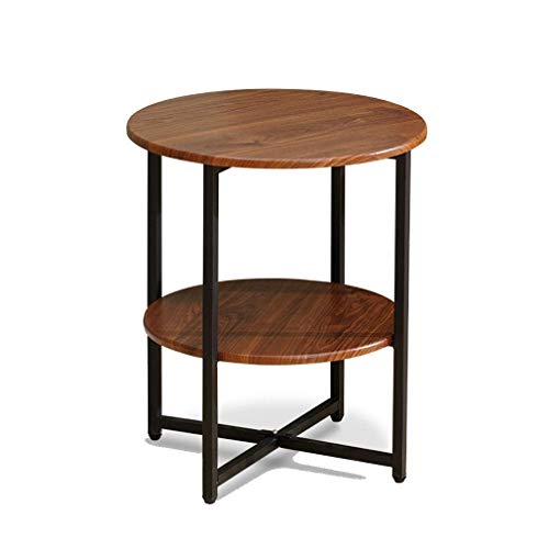LQ - Mesa auxiliar moderna y ligera para muebles de metal, bandeja de café, compartimento abierto, clásico, único, a la moda, mesa de café de madera y acero (color: #4) (#1)